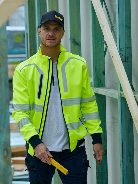 Showerproof and breathable taped hi vis soft shell bomber jacket - BJ6979T  - Bisley Workwear