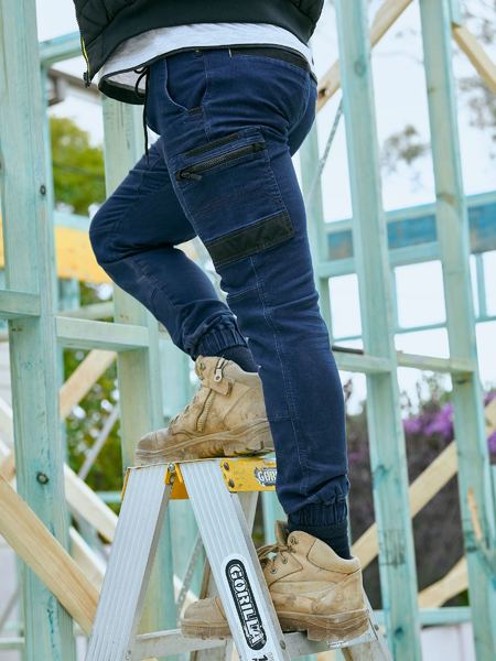 Flx and Move™ stretch denim cargo cuffed pants - BPC6335 - Bisley Workwear