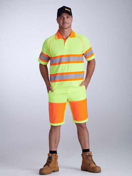 Double Hi Vis Flat Front Short BSH1411 Bisley Workwear