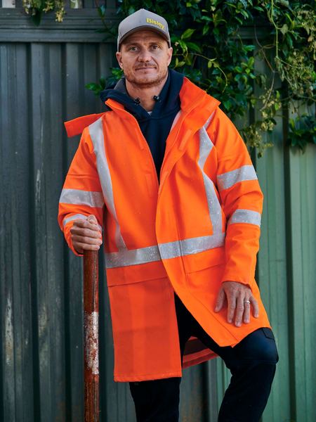 X taped hi vis storm jacket with built in hood - BJ9366XT - Bisley
