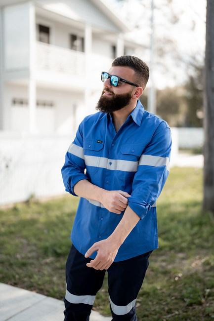 Blue hi vis shirts sale