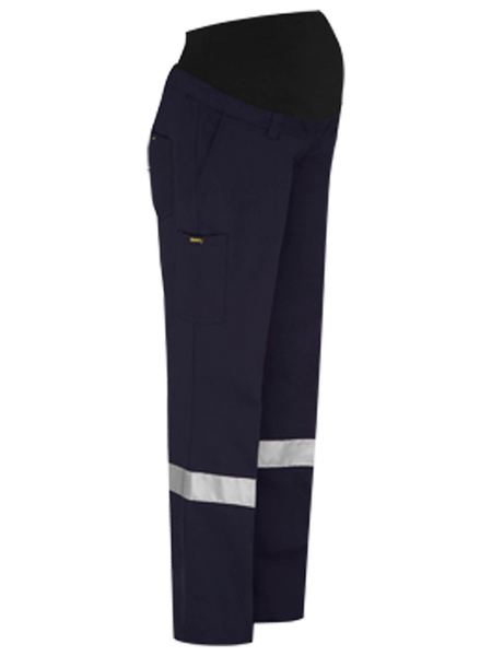 BISLEY Women's Taped Mid Rise Stretch Cotton Pants 97% Cotton 3% Elastane  Drill 280gsm Onsite Safety