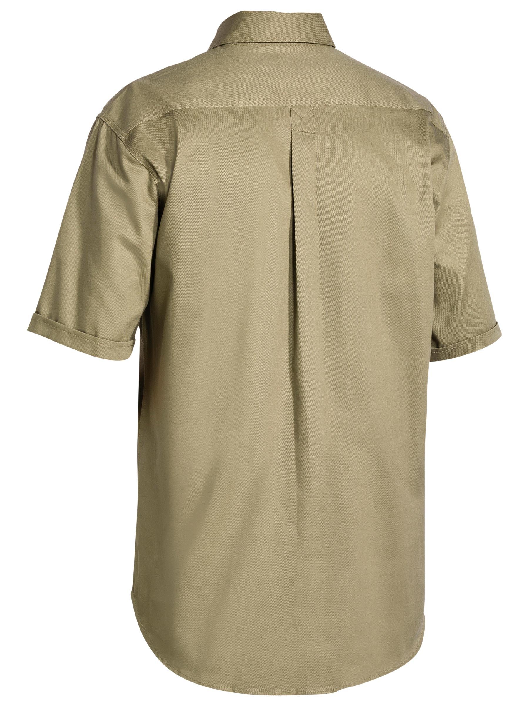 Closed Front Cotton Drill Short Sleeve Shirt - BSC1433 - Bisley Workwear