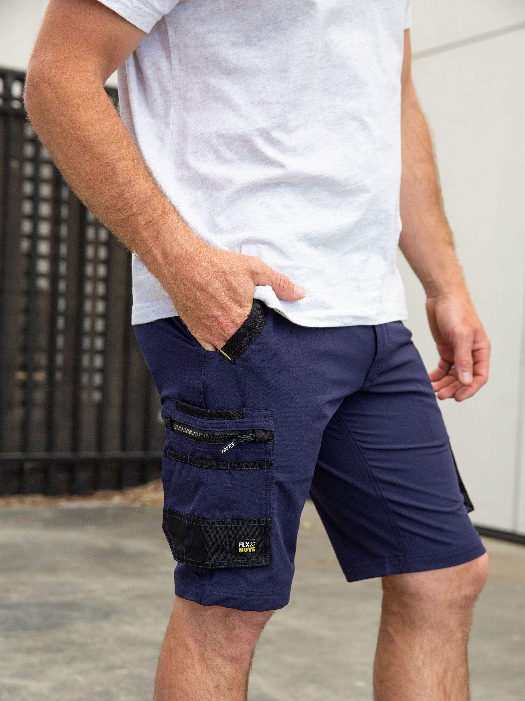 Flx & Move™ 4-Way Stretch Zip Cargo Short - BSHC1332 - Bisley Workwear